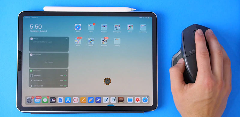 Подключение мыши к iPad