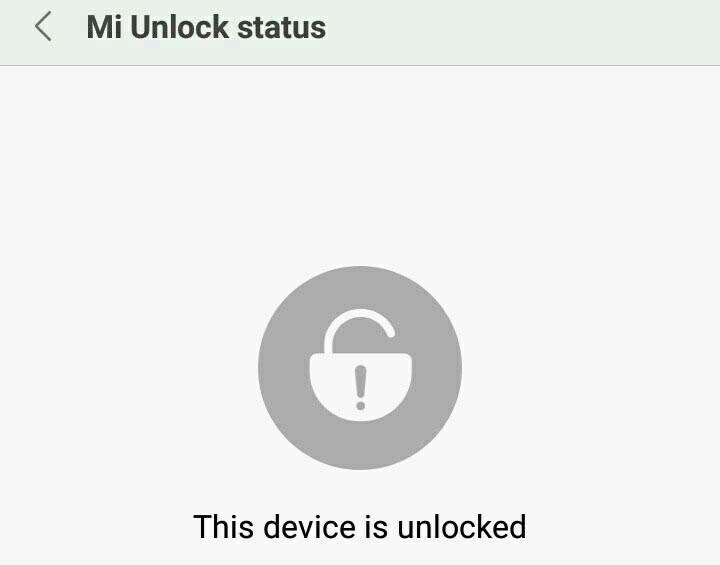 Статус Mi Unlock