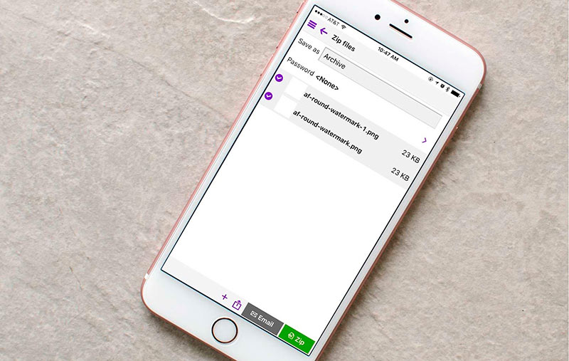 zip файлы на iPhone