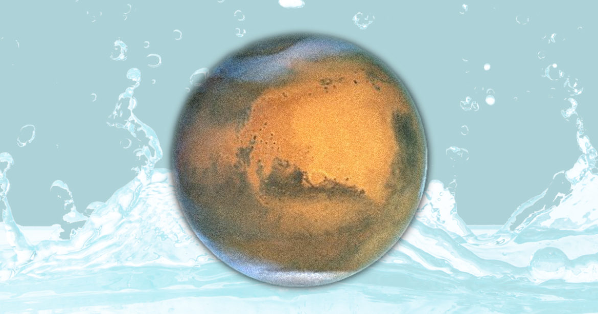 Вода на марсе иллюстрация